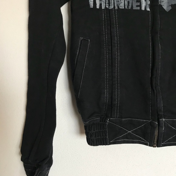 boutique denim moto jacket - Picture 4 of 7